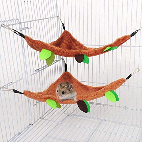 Aulufft Hamster Hammock, 5Pcs Hamster Sleeping Nest Hanging Tunnel and Swing for Sugar Glider Squirrel Playing Sleeping,Sugar Glider Toys Hamster Swing,Jungle Set Plush Warm Beds for Animal - PawsPlanet Australia