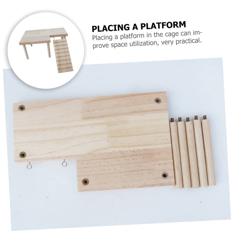 BCOATH Hamster Wooden Platform With Ladder Cat Toy Small Animal Chew Toy Hamster Supplies Small Animals Small Hamster - PawsPlanet Australia