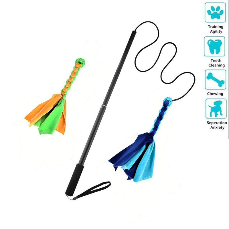 POHOVE Dog Flirt Pole for Dogs Large Dog Teaser Pole Lure Stick Dog Training, Outdoor Lure Stick Extendable Pet Training Chewing Rope. - PawsPlanet Australia