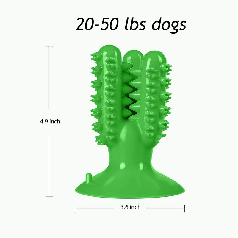 Vimi Dog Suction Cup Chew Toys, Puppy Toothbrush Stick Indestructible Durable Toy for Aggressive Chewers, Dog Bite Resistant Interactive Toys for Small Medium Pet Teeth Cleaning,Food Treat Dispensing Green - PawsPlanet Australia