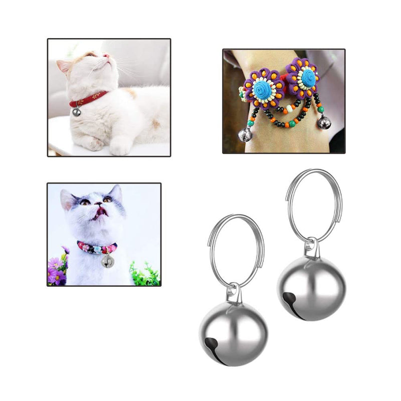 Pamtns Silver Bells Pack of 5 Bells Silver Dog Bell Hunting Silver Jingle Bells Bells Dog Bells Key Rings Metal Bell Dog Bell for Dogs Collar Decor - PawsPlanet Australia