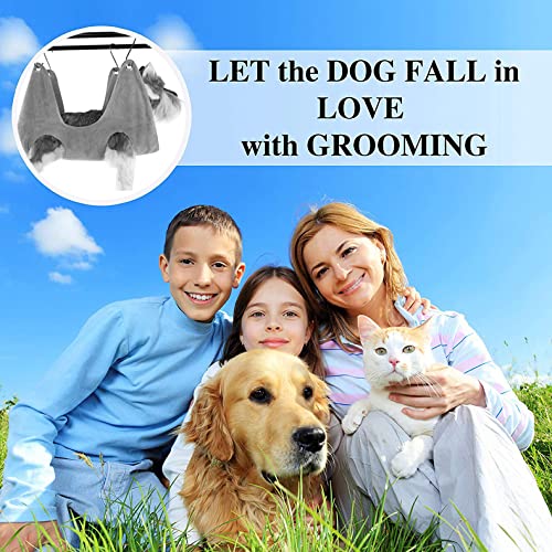 Dog Grooming Hammock with Nail File Cat Grooming Supplies Dog Hammock Harness Pet Sling Bag for Cleaning Washing Bath Clipping Restraint Bag Drying Towel S(25.98'') - PawsPlanet Australia