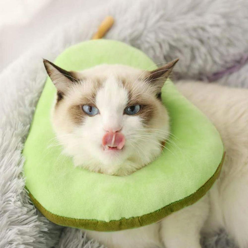 Heiqlay Cat Elizabethan Collar Soft, Pet Headgear Cat Cone Collar Soft Soft Pet Recovery Cone with Adjustable Soft Edge Pet Headgear for Anti-Bite Lick (1pc, Green Avocado, M) - PawsPlanet Australia