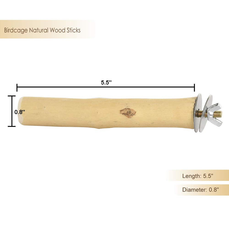 ZOHOKO Bird Cage Perch Set 5, Bird Stand Natural Wood Perch for Budgies Cockatiels Lovebirds Small Parakeets Parrotlets - PawsPlanet Australia