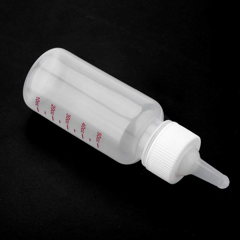 Oumefar 50ml Dog Cat Milk Feeding Bottle Puppy Kitten Newborn Animal Nursing Care Set Pet Supply with Brush Plastic Small Pet Feeder - PawsPlanet Australia