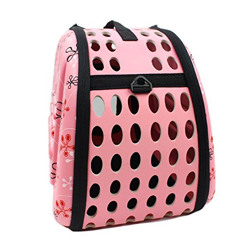 [Australia] - Foldable Pet Dog Cat Carrier Cage Collapsible Travel Kennel - Portable Pet Carrier Outdoor Shoulder Bag for Puppy Kitty Small Medium Animal Bunny Ferrets Transport Carry Pink 