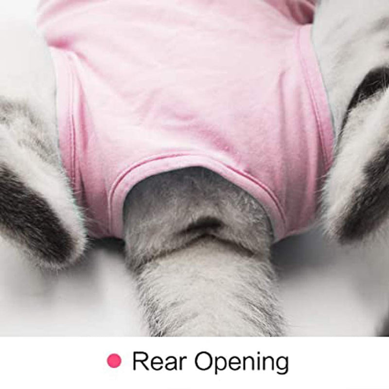[Australia] - BBEART Pet Cat Professional Recovery Suit Cotton After The Sterilization Surgery for Abdominal Wounds or Skin Diseases E-Collar Alternative for Cats Dog S: Chest 28cm Pink 