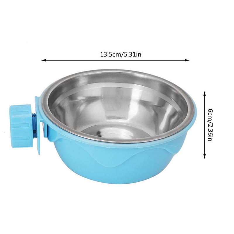 Pet Food Water Bowl Stainless Steel Dog Bowl Dogs Cats Hanging Feeder Bowl Stainless Steel Water Bowl Puppy Kitty(Blue) Blue - PawsPlanet Australia