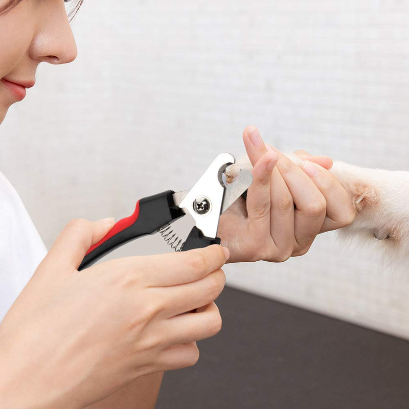 Professional Pet Nail Clipper Stainless Steel Dog Cat Nail Trimmers With Safety Guard & Free Nail File Sturdy Non-Slip Handles for Dogs Cats Birds Guinea Pig Animal Claws - PawsPlanet Australia