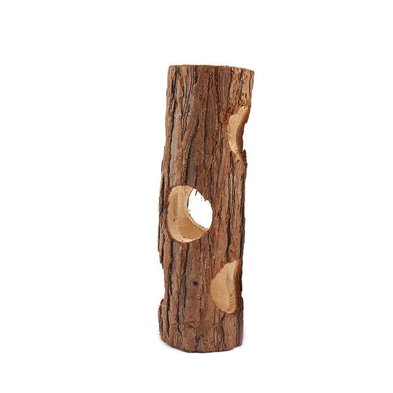 ANCLLO Hamster Tunnel Tube Natural Wooden Playing Hut Forest Hollow Tree Trunk Peep Hole Design for Squirrel Mice Chinchilla Chipmunk Small Animals - PawsPlanet Australia