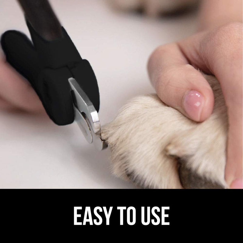 [Australia] - Gorilla Grip Premium Dog and Cat Nail Clipper, Built in Nail File, Slip Resistant Clippers, Safe Grooming at Home Safety Guard to Avoid Overcutting Professional Claw Trimmer Tool for Pet Nails, Black 1 