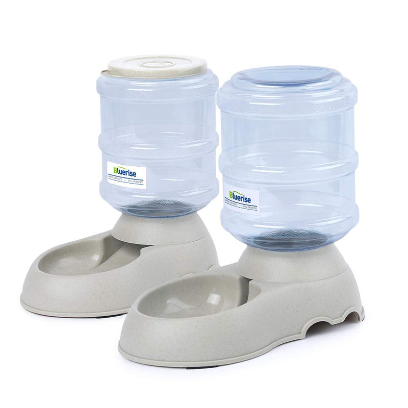 BLUERISE Automatic Dog Feeder Travel Supply cat Food Feeder and Water Dispenser Set 1 Gal x 2 Water Gravity pet Dog Water Fountain - PawsPlanet Australia