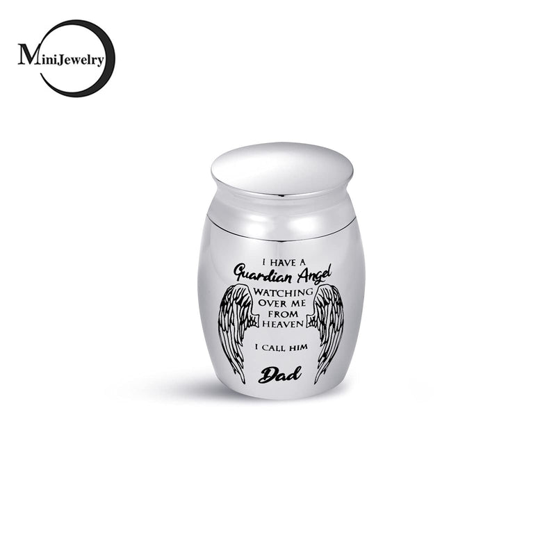 Mini Urn for Ashes Daddy Men Engraved I Have a Guardian Angel Watching Over Me from Heaven I Call Him Dad - PawsPlanet Australia