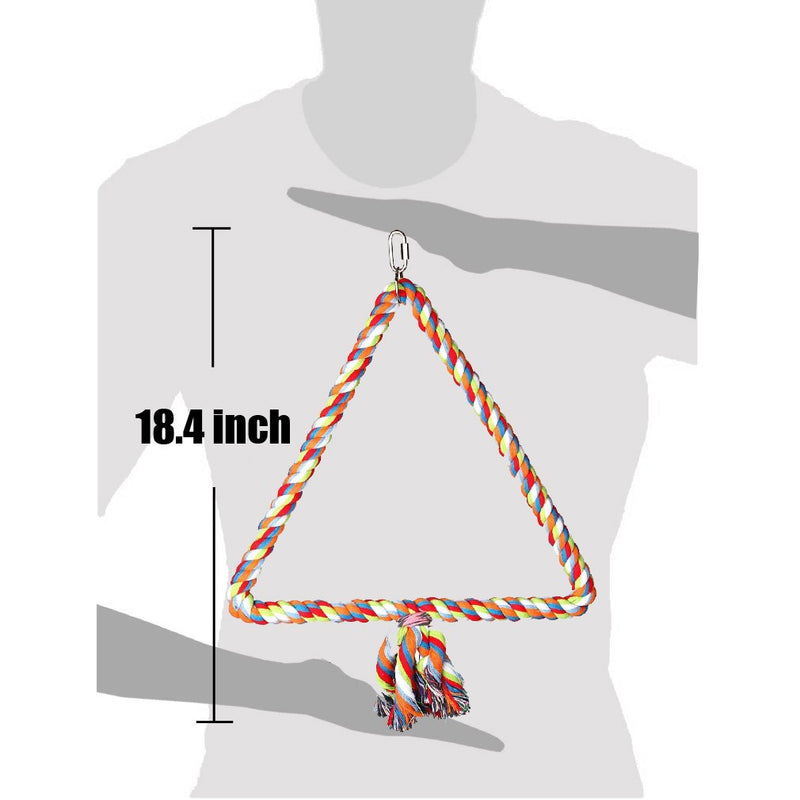 KINTOR Big Triangle Rope Swing Bird Toy Parrot Cage Toys Cages Conure African Grey Medium - PawsPlanet Australia