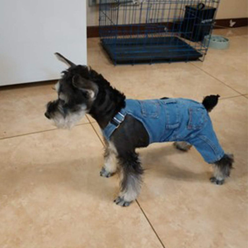 [Australia] - MUYAOPET Dog Denim Jumpsuit Costumes Cat Pet Jean Overalls Clothes for Yorkie Bulldog M(Bust 12.5” Back11.0”) Blue 