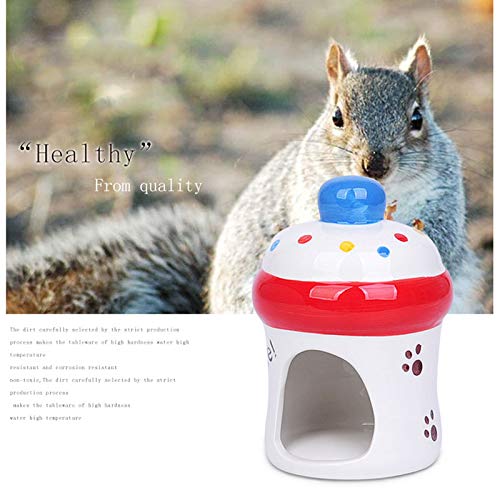 gutongyuan Hamster Hideout Ceramic Adorable Cartoon Shape Hamster House Chinchilla Mini Hut Small Animal Hideout Cave Cage Accessories Bottle - PawsPlanet Australia