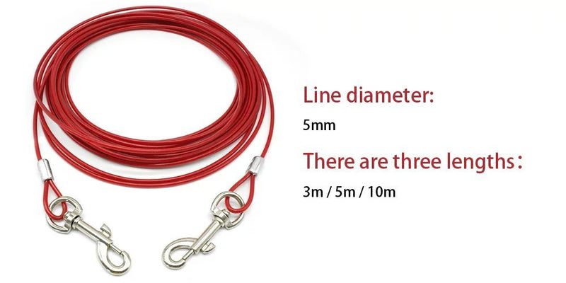 [Australia] - Beirui Premium 10'/16'/32' Dog Tie-Out Cable - Heavy Duty Dogs Chain Leashes - Perfect Pets Lead for Small & Medium Size 32 foot Red 