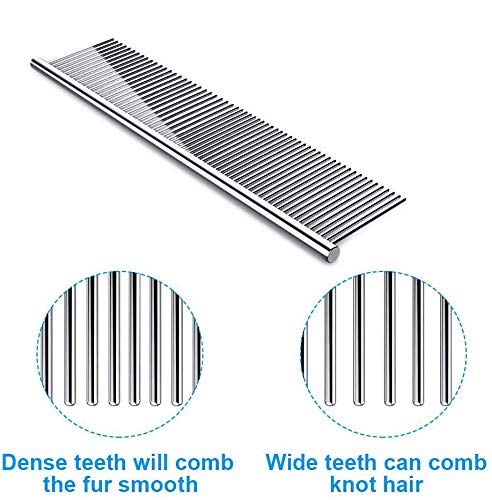 weback Flea Comb for Dogs, Lice Combs,Tick Comb, Cat flea Combs with Durable Teeth for Removing Tear Stains, Fleas, Dandruff, Lice 1pcs-Metallic - PawsPlanet Australia