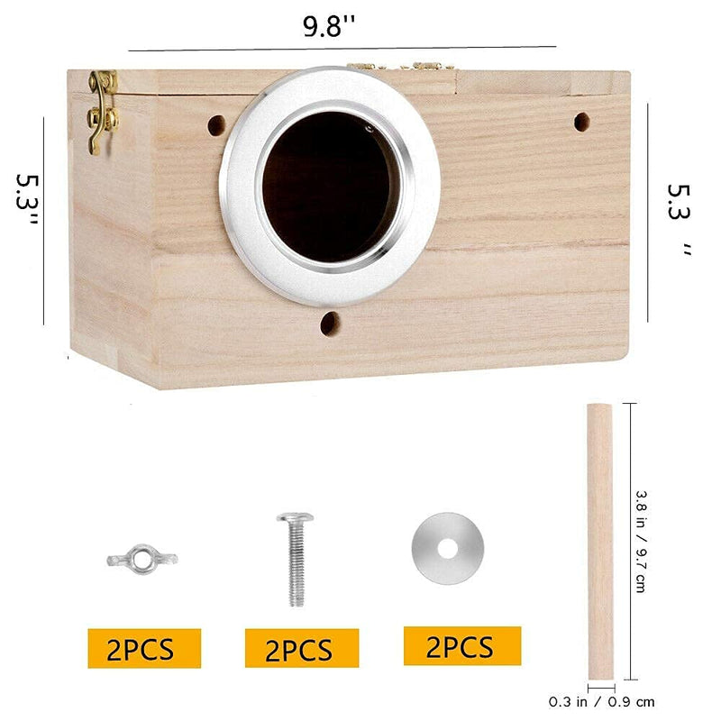 HANG Parakeet Nest Box Bird cage with Natural Pine Wood, Bird Nest Breeding Box Cage for Budgie/Cockatiel/Conure/Parrot/Dove - PawsPlanet Australia