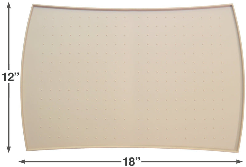 PetFusion Waterproof Dog & Cat Food Mat Small (18x12x.3") Beige - PawsPlanet Australia