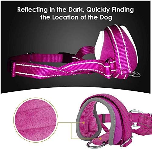 Nasjac Dog Muzzle, Soft Muzzle Medium Dogs to Prevent Biting Anti-Barking Stop Chewing Food Adjustable Dog Mouth Guard, Durable Small Large Dog Muzzles S Fuchsia - PawsPlanet Australia