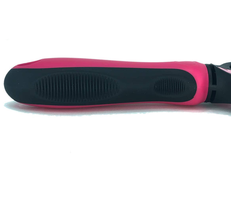 [Australia] - Pet Grooming Tools Dematting Brush-2 Sided and Safe Undercoat Rake-Deshedding Comb for Dogs and Cats with Medium and Long Hair-No More Nasty Shedding and Flying Hair Large Pink 