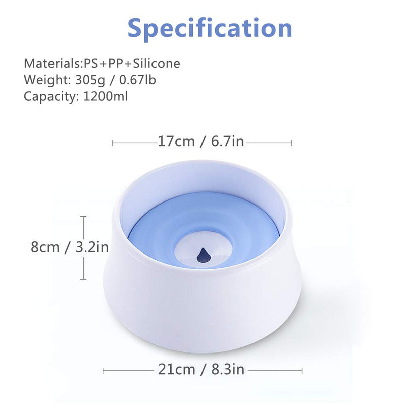AYADA Pet Dog Ct Water Bowl,Spill Proof Slow Drinking Water Feeder Bowl for Pets Feeding Non Wet Mouth, No Spill Pet Water Bowl for Puppy kitten Feed Pet Bowl(Blue) - PawsPlanet Australia