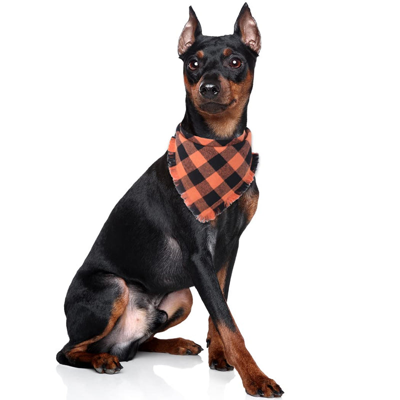 Halloween Dog Bandana Fall Autumn Plaid Reversible Triangle Bibs Scarf Accessories for Dogs Pets Pattern1 - PawsPlanet Australia