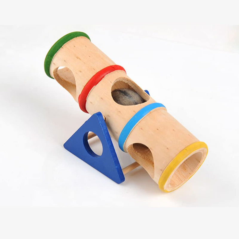 TeTupGa Wooden Hamster Tunnel Tube, Bridge Ladder Tunnel Exercise Seesaw Small Animal House Exercise Toy Playground for Dwarf Rat Hamster - PawsPlanet Australia