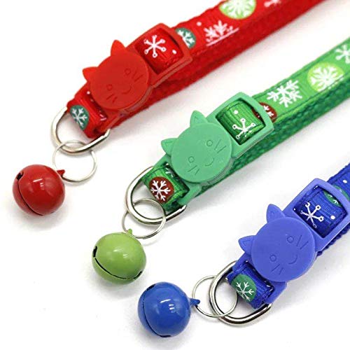 Moonpet Christmas Cat Kitty Collar with Bell Breakaway- 3pcs - PawsPlanet Australia