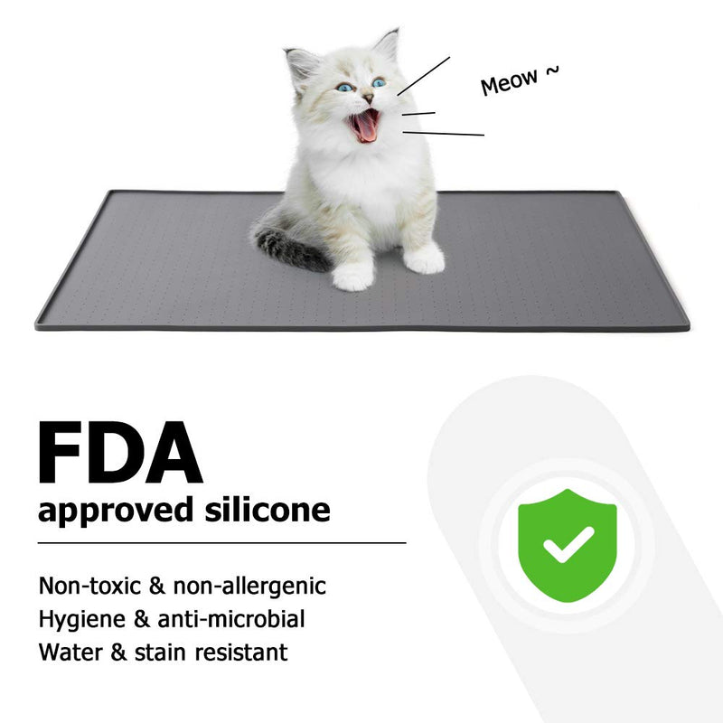 [Australia] - Y YHY Waterproof Pet Food Mat, 24 Inches Large XL Dog Cat Feeding Mat, Non Stick Food Pad Water Cushion, FDA Grade Silicone, Superior Hygiene, Non-Toxic, Hypoallergenic 