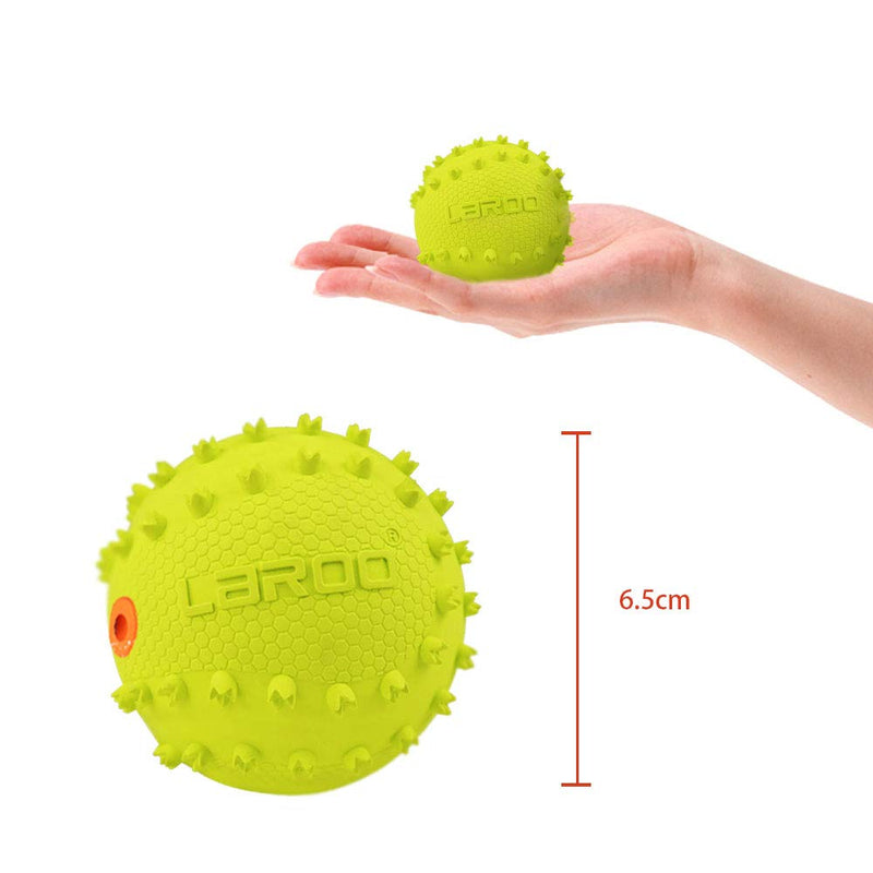 LaRoo Squeaker Ball Dog Toy, Durable Natural Rubber Dog Ball Floating Throwing Teeth Cleaning Training Chew Toy for Pet Small Medium Large Dogs (6.5CM Green) 6.5CM Green - PawsPlanet Australia