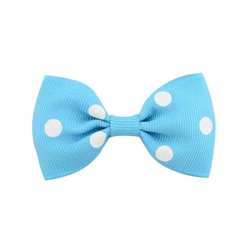 [Australia] - Beaupretty 20Pcs Bowknot Dog Hair Bows with French Barrette Clips Polka Dot Pet Puppies Yorkie Teddy Grooming Hair Accessories for Kids Children Christmas Size M 