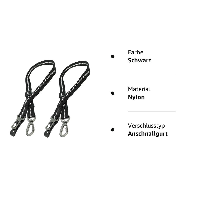 Newaner Pack of 2 dog car seat belts, 3-in-1 dog belt for the car, dog seat belt with elastic shock absorption, thick zinc alloy, double secure bolt hook and double buckle. - PawsPlanet Australia
