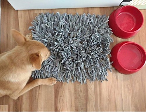 Snuffle Mat for Dogs- Feeding Mat for Dogs (12" x 18") - Grey Feeding Mat - Encourages Natural Foraging Skills - Easy to Fill - Durable and Machine Washable - Perfect for Any Breed (gray) - PawsPlanet Australia