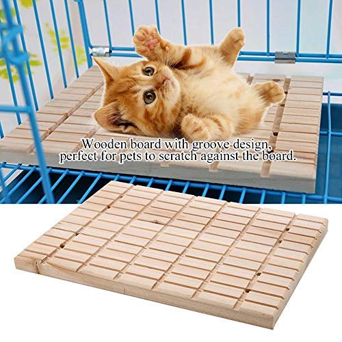 TOPINCN Pets Claws Scratching Board Wooden Rabbit Hamster Squirrel Play Toy Scratch Cage Tool Grinding Deck Ornament Supplies 10.6 X 7.9 X 0.6 Inch - PawsPlanet Australia