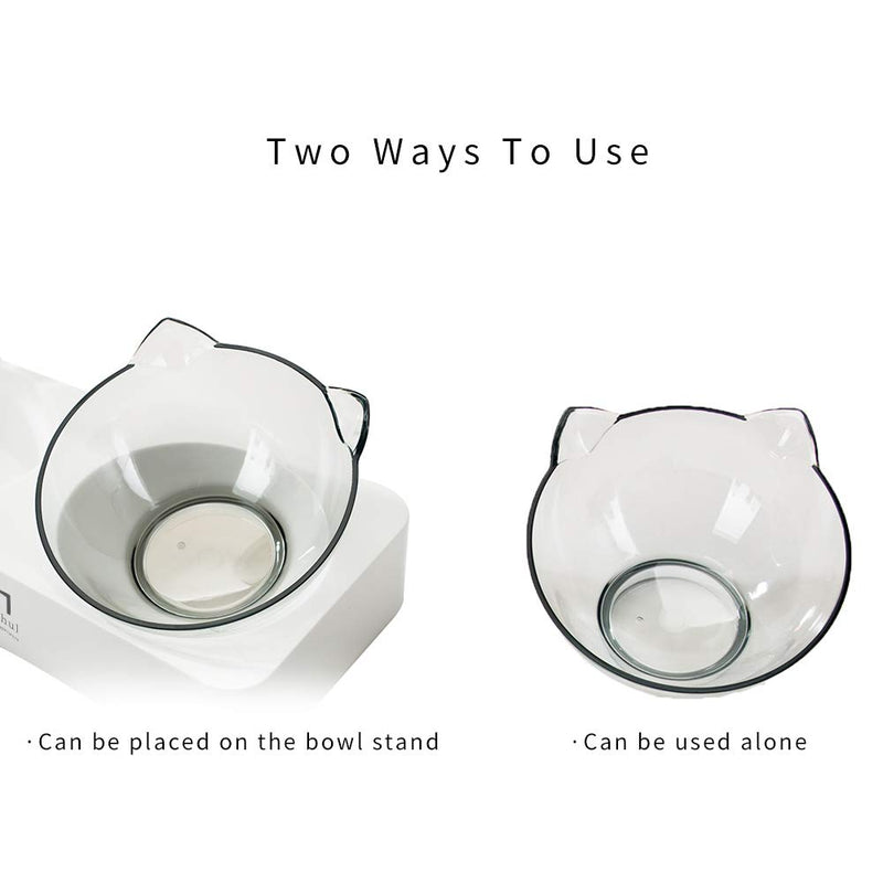 [Australia] - Marchul Transparent Cat Dog Bowl, Cat Gravity Water Bowl, Tilted Raised Cat Food Bowls 
