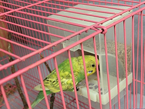 [Australia] - Old Tjikko Parrot Automatic Feeder,No-Mess Bird Feeder,Cage Accessories for Budgerigar Canary Cockatiel Finch Parakeet Seed Food Container Hooked bird feeder 