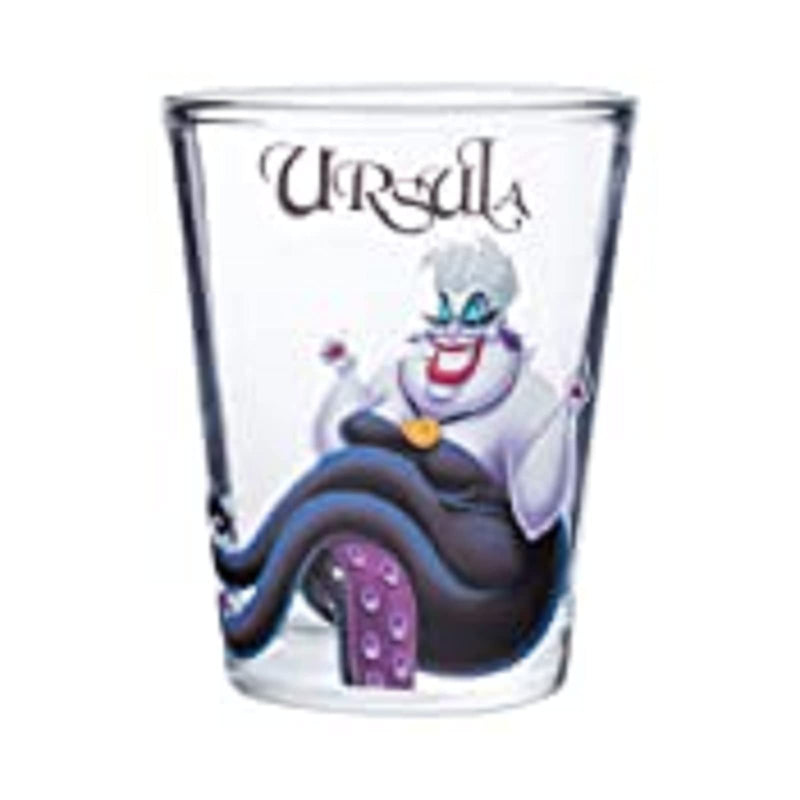 Silver Buffalo Disney Villains Queen, Cruella, Malificent, and Ursula 4-piece Mini Glass Set, 1-Ounce Each, Clear - PawsPlanet Australia