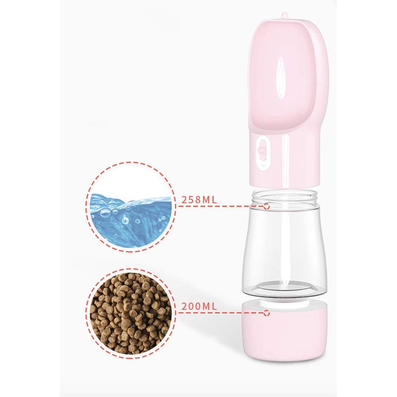 Biaobiao Pet Outdoor Water Cup Portable Accompanying Cup Feeding Cup Dog Drinker Cat Travel Out Dual-use Drinking Cup (Pink) Pink - PawsPlanet Australia