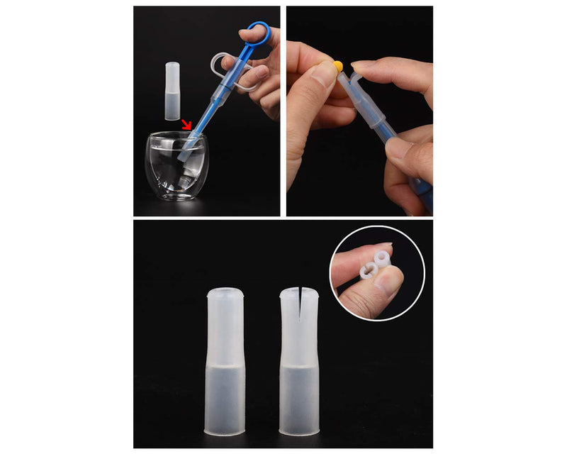 ds. distinctive style Plastic Pet Pill Tablet Feeder Durable Injector Syringes Medical Feeding Tool with Soft Tip for Cats Dogs (Blue) - PawsPlanet Australia