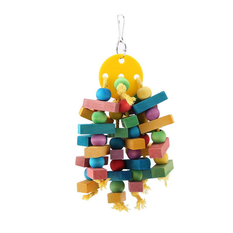 Oumefar Hanging Parrot Bird Toys Swing Multicolored Wooden Blocks Tearing Toys Bird Cage Nest Bite Toys for Birds Parrots - PawsPlanet Australia