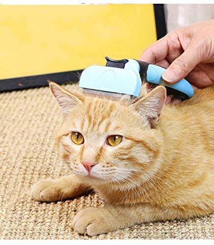 [Australia] - HORHOEUP Pet Deshedding Brush, Professional Grooming Tool, Effectively Reduces Shedding by Up to 95% for Short Hair and Long Hair Dogs Cats, 4.3 inch Length Comb - Blue 