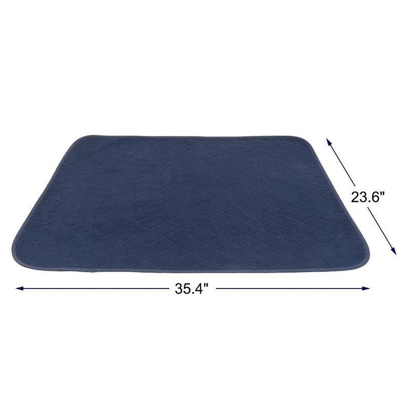 KOOLTAIL Waterproof Dog Food Mat Non-Slip 2 Pack - Absorbent Dog Bowl Mat Large Dogs Feeding Mat Washable Puppy Pee Pads for Dogs Doggy Cats Reusable Navy Blue - PawsPlanet Australia