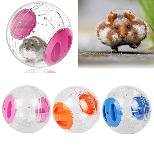 JUILE YUAN Silent Hamster Mini Running Activity Exercise Ball 4.72 inch Toy Transparent Hamster Ball Dog Special Toy Ball Small Animals Cage Accessories Blue - PawsPlanet Australia