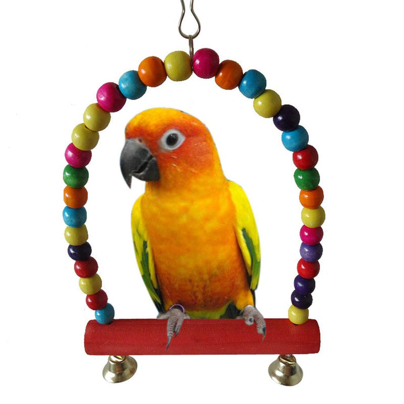 Jsleid Bird Parrot Toy, 7 pcs Bird Toys, Bird Swing Toy, Parrot Toy, Hanging Swing for Bird, Parrot Bite Toy Chewing, Activities and Habitats Suitable for Pet Birds and Parrots - PawsPlanet Australia