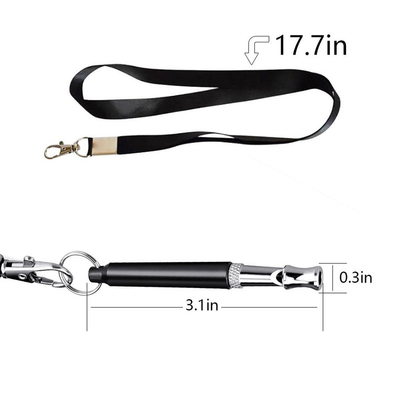 [Australia] - Dog Whistle, PowPetie Dog Whistle for Training Dog and Barking Control Ultrasonic Sound Repellent Repeller - Pet Stainless Steel Calling Whistle With Free Lanyard Strap 