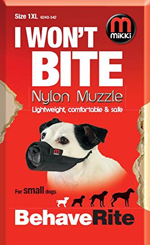 Mikki Dog and Puppy Soft Breathable Nylon Muzzle to Prevent Biting and Chewing - Size 1XL - PawsPlanet Australia