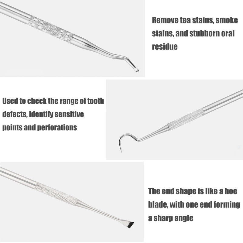 DVZUYS Pack of 3 Dog Sickle Scaler Tartar Remover Grinded Teeth Cleaner for Pets Toothbrushes Alternative Made of Stainless Steel Teeth Cleaning Dental Care Tartar Scraper - PawsPlanet Australia