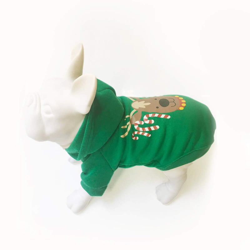 Popetpop Dog Puppy Dress Skirt Pet Winter Clothes Vest Shirts Xmas Party Elk Design Size S Green - PawsPlanet Australia